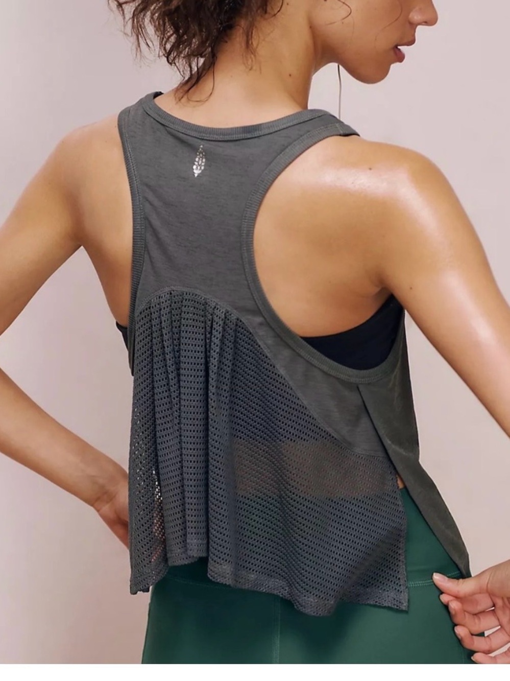 Free People Tempo Flash Finish UV Protection Tank. NWT. Graphite
